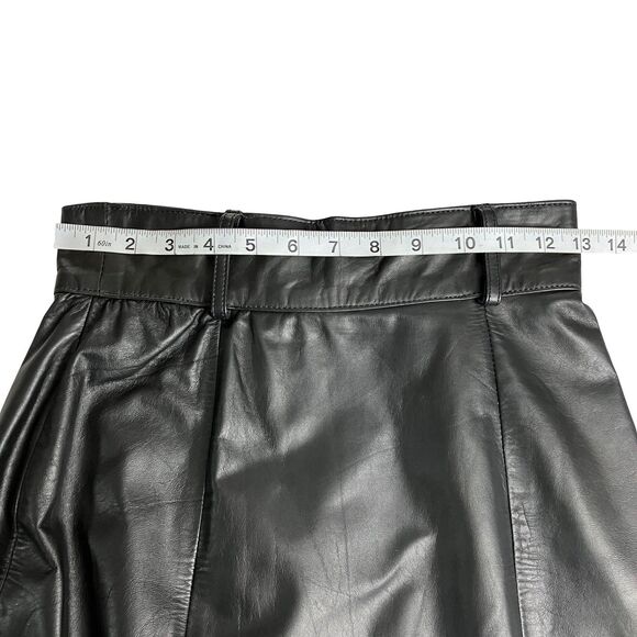 Vintage Laurice Leather Pencil Skirt Womens 5/6 Belted Midi 80s 90s Slit Back - Picture 16 of 16